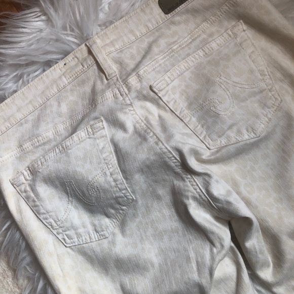 { AG Jeans } White & Cream Leopard Print Skinny - Picture 6 of 6